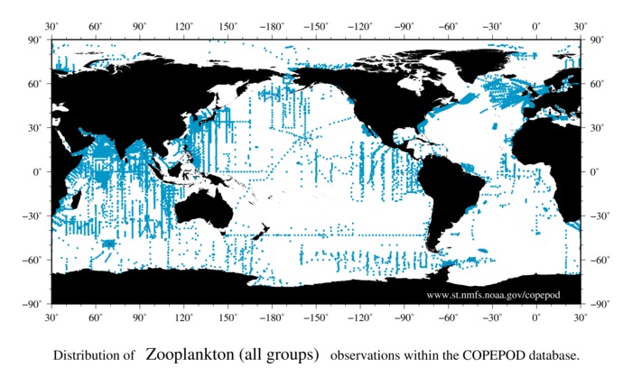 Distribution map of all zooplankton data (all groups)