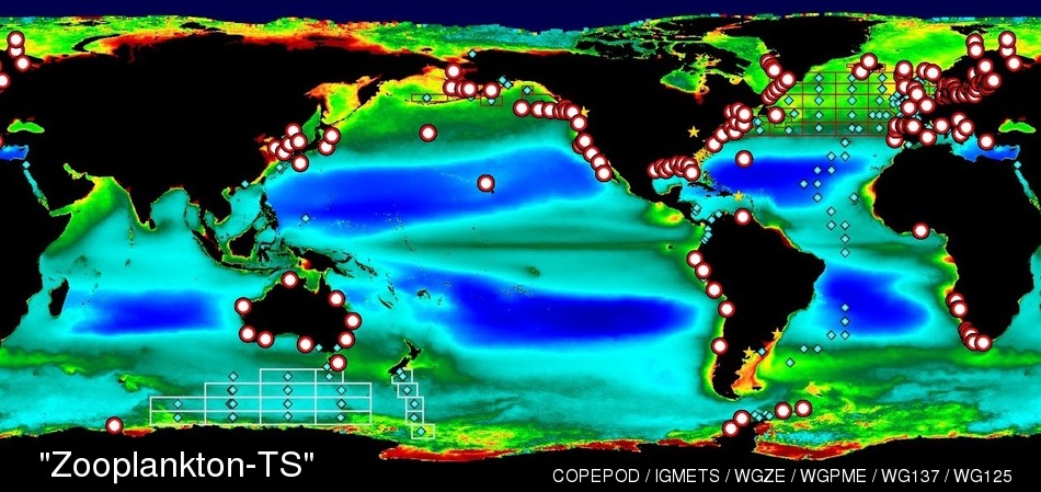 Example Metabase map of zooplankton time series sites.