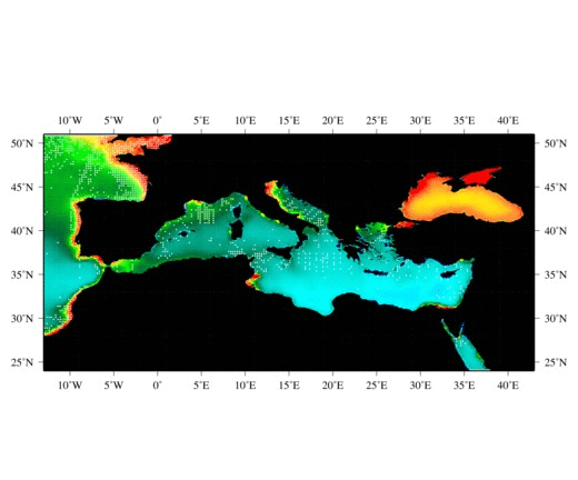 Data Coverage Map:  mediterranean region